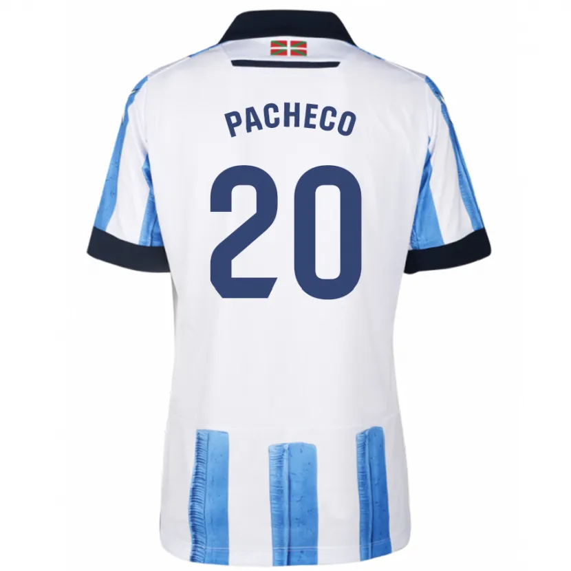 Danxen Niño Camiseta Jon Pacheco #20 Azul Blanco 1ª Equipación 2023/24 La Camisa