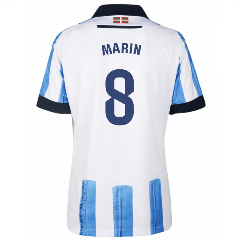 Danxen Niño Camiseta Pablo Marín #8 Azul Blanco 1ª Equipación 2023/24 La Camisa