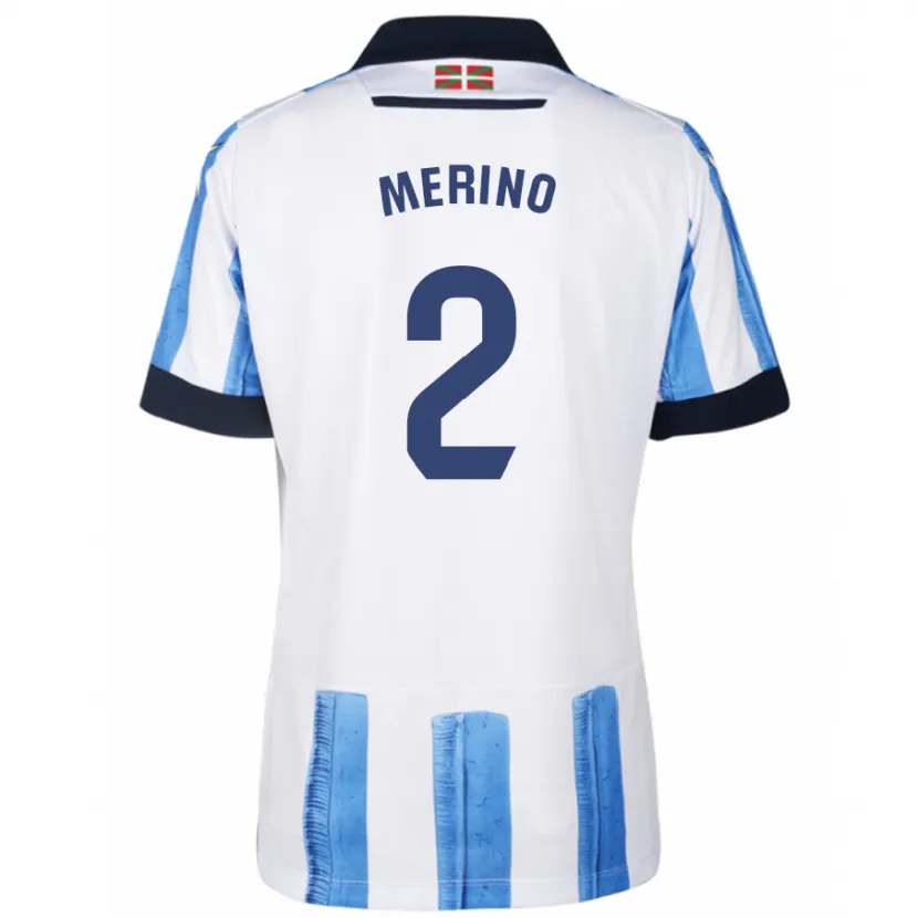 Danxen Niño Camiseta Jon Merino #2 Azul Blanco 1ª Equipación 2023/24 La Camisa