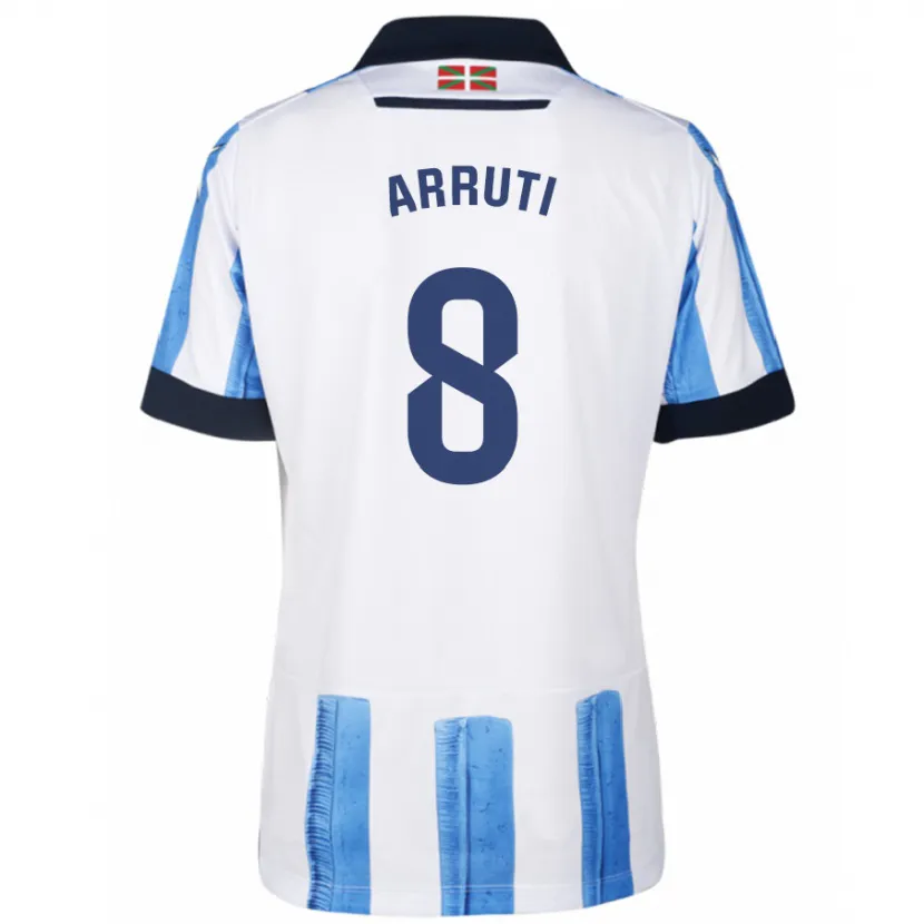 Danxen Niño Camiseta Martín Arruti #8 Azul Blanco 1ª Equipación 2023/24 La Camisa