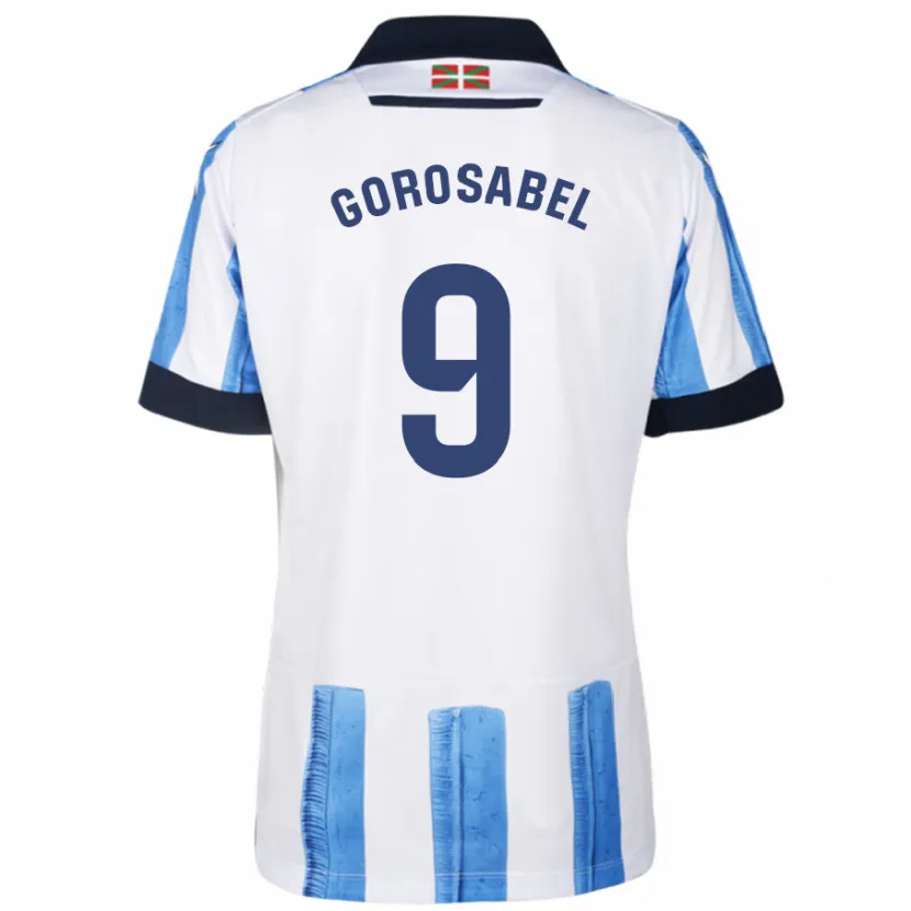 Danxen Niño Camiseta Jakes Gorosabel #9 Azul Blanco 1ª Equipación 2023/24 La Camisa