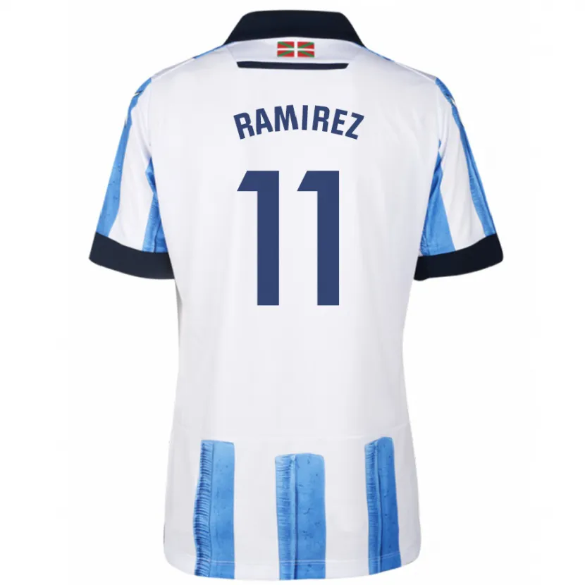 Danxen Niño Camiseta Darío Ramirez #11 Azul Blanco 1ª Equipación 2023/24 La Camisa