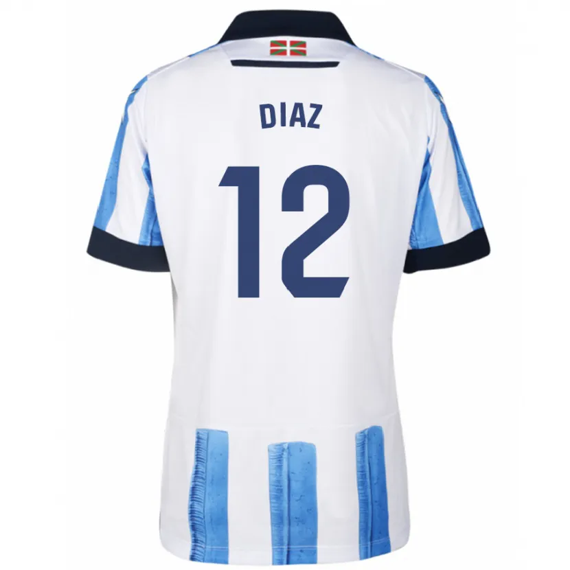 Danxen Niño Camiseta Ekain Díaz #12 Azul Blanco 1ª Equipación 2023/24 La Camisa