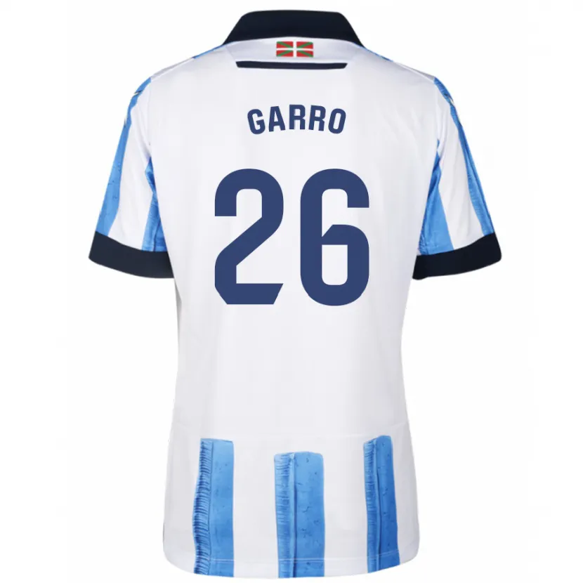 Danxen Niño Camiseta Jon Garro #26 Azul Blanco 1ª Equipación 2023/24 La Camisa