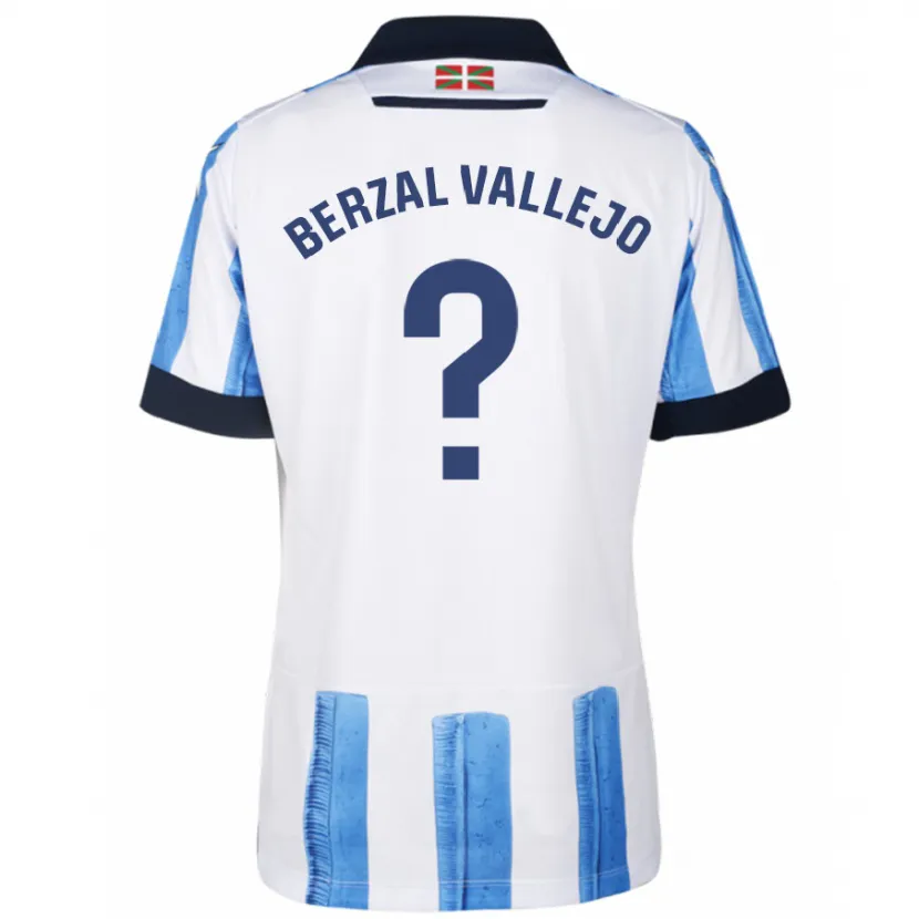 Danxen Niño Camiseta Asier Berzal Vallejo #0 Azul Blanco 1ª Equipación 2023/24 La Camisa