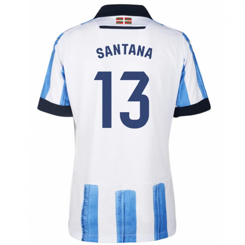 Danxen Niño Camiseta Olatz Santana #13 Azul Blanco 1ª Equipación 2023/24 La Camisa