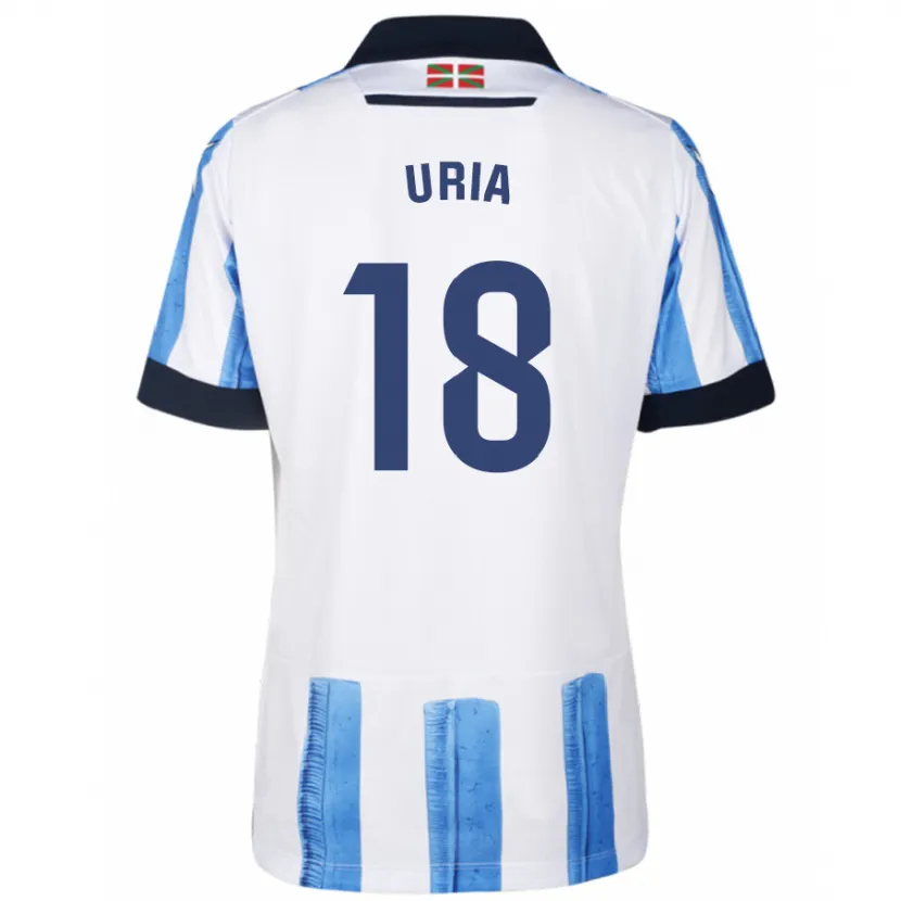 Danxen Niño Camiseta Mirari Uria Gabilondo #18 Azul Blanco 1ª Equipación 2023/24 La Camisa