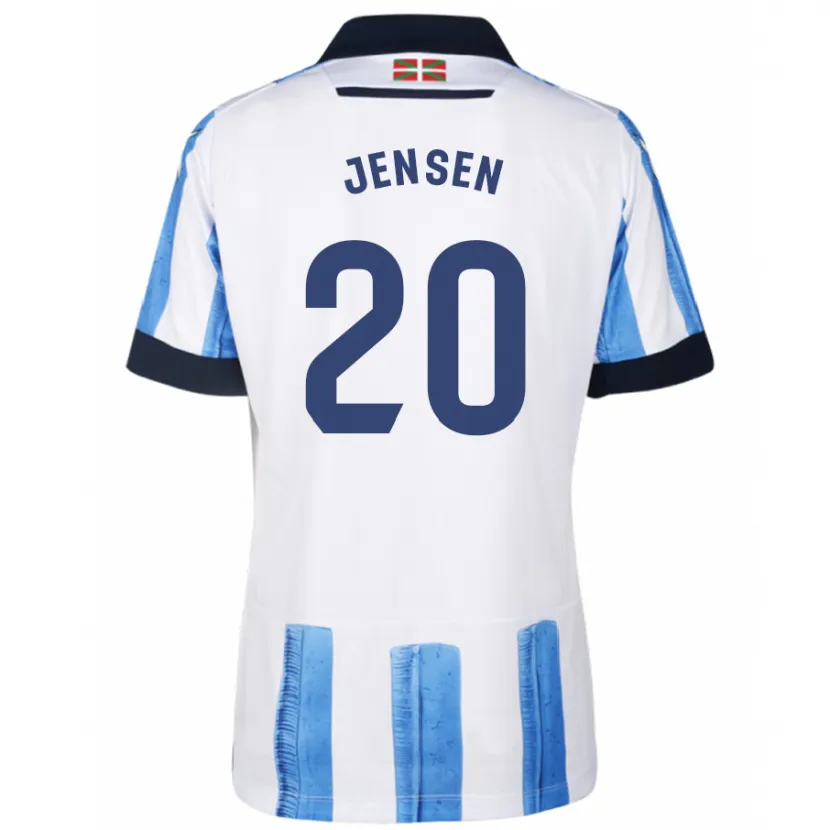 Danxen Niño Camiseta Synne Jensen #20 Azul Blanco 1ª Equipación 2023/24 La Camisa