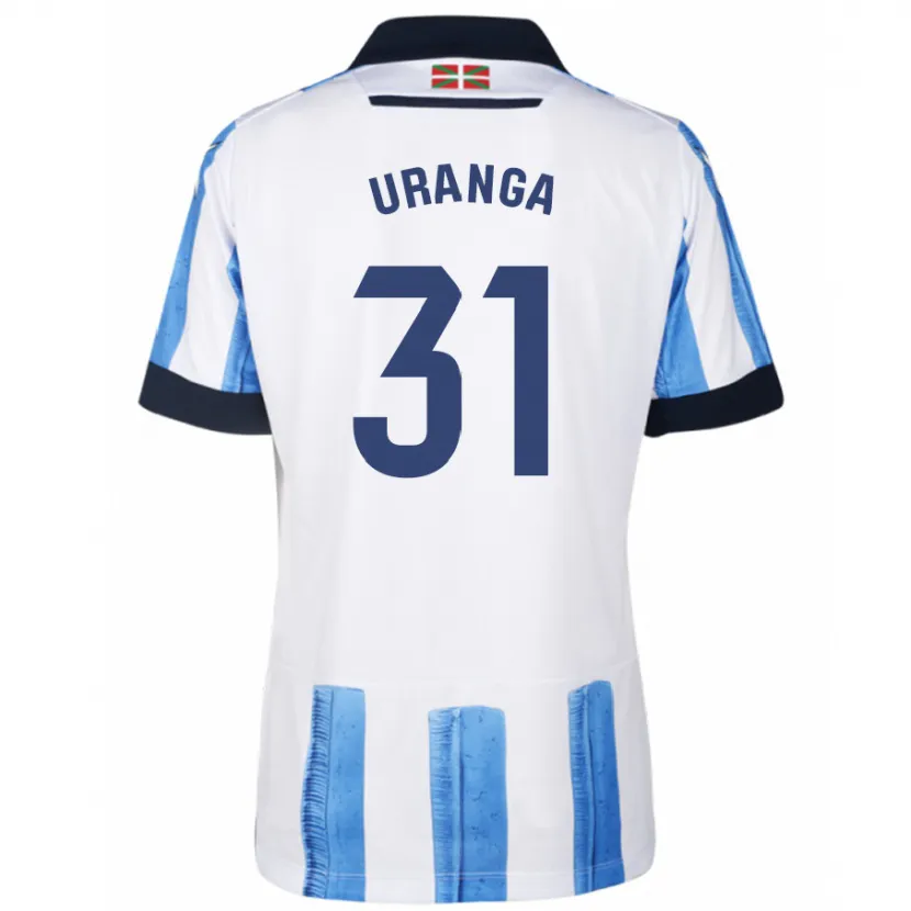 Danxen Niño Camiseta Haizea Uranga Agirre #31 Azul Blanco 1ª Equipación 2023/24 La Camisa