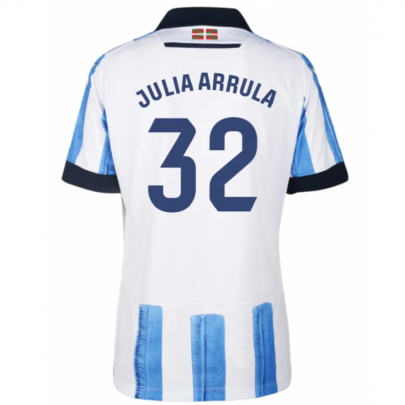 Danxen Niño Camiseta Julia Arrula #32 Azul Blanco 1ª Equipación 2023/24 La Camisa