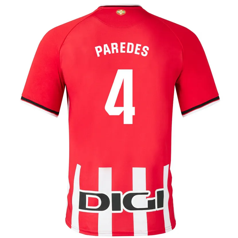 Danxen Niño Camiseta Aitor Paredes #4 Rojo 1ª Equipación 2023/24 La Camisa