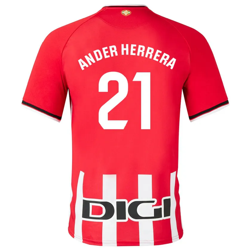 Danxen Niño Camiseta Ander Herrera #21 Rojo 1ª Equipación 2023/24 La Camisa