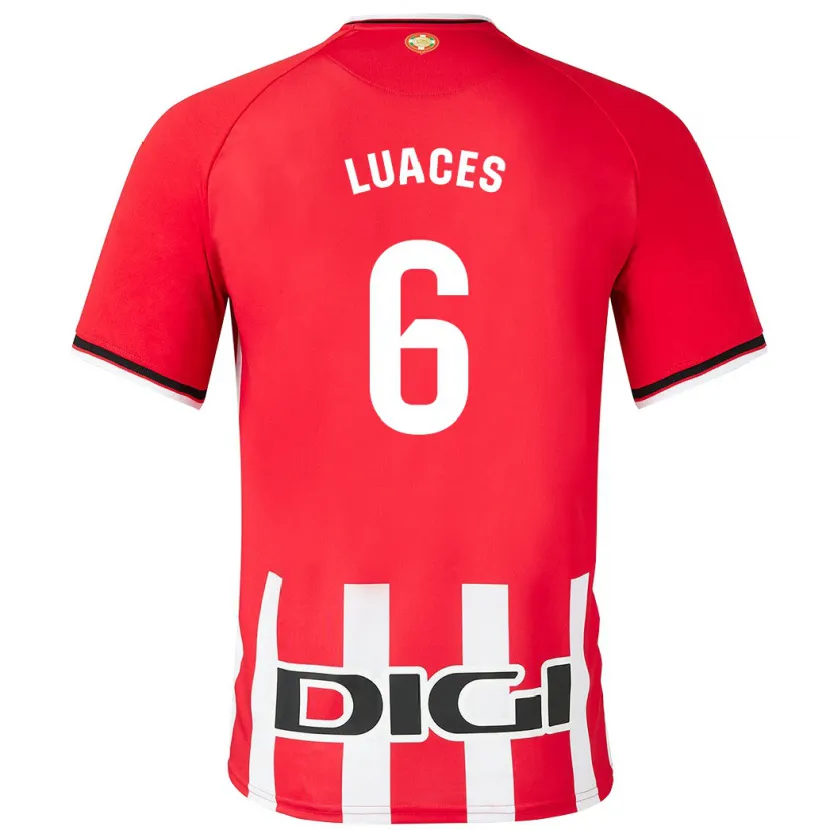 Danxen Niño Camiseta Iraitz Luaces #6 Rojo 1ª Equipación 2023/24 La Camisa