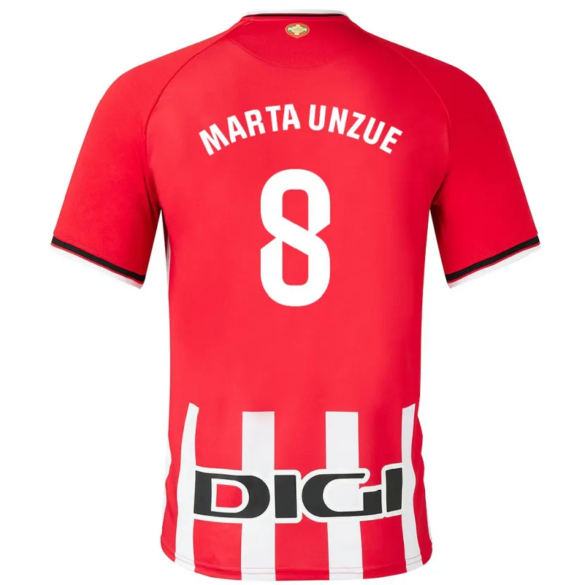 Danxen Niño Camiseta Marta Unzué Urdániz #8 Rojo 1ª Equipación 2023/24 La Camisa