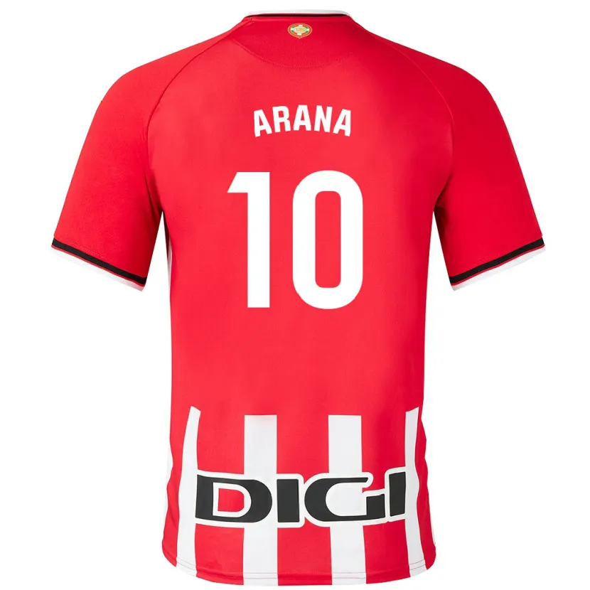 Danxen Niño Camiseta Paula Arana Montes #10 Rojo 1ª Equipación 2023/24 La Camisa