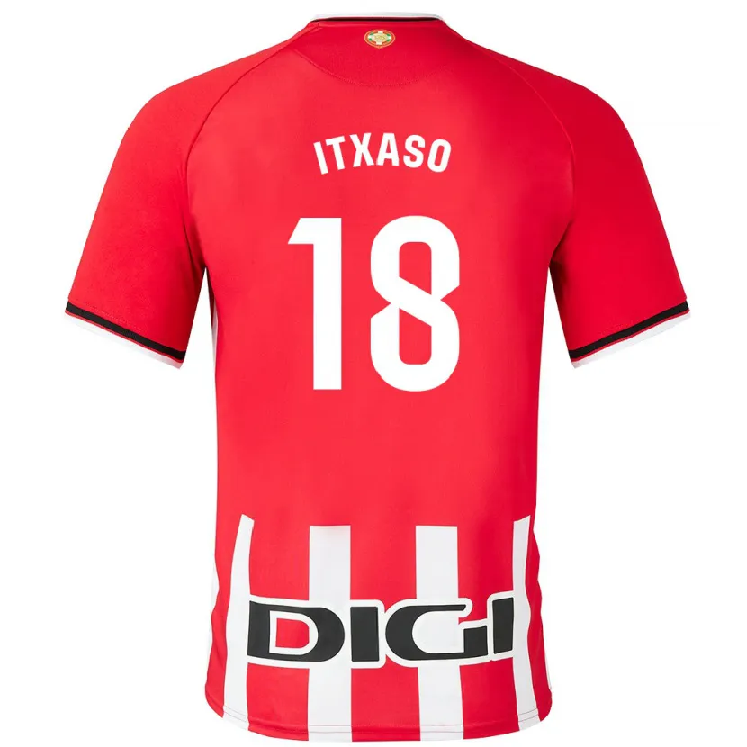 Danxen Niño Camiseta Itxaso Uriarte Santamaria #18 Rojo 1ª Equipación 2023/24 La Camisa