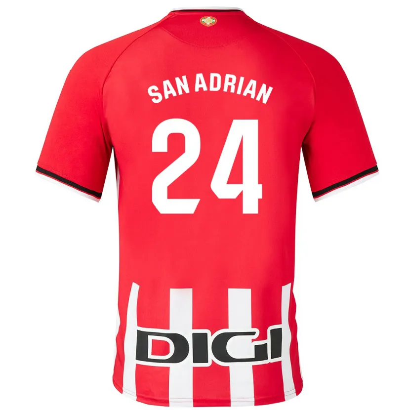 Danxen Niño Camiseta Marta San Adrián Rocandio #24 Rojo 1ª Equipación 2023/24 La Camisa