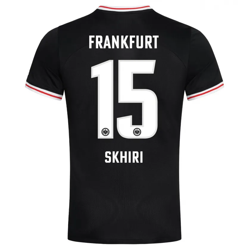 Danxen Niño Camiseta Ellyes Skhiri #15 Negro 2ª Equipación 2023/24 La Camisa