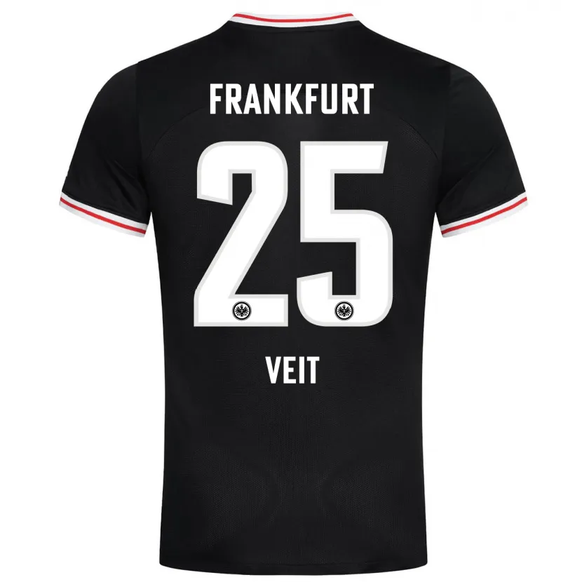 Danxen Niño Camiseta Jella Veit #25 Negro 2ª Equipación 2023/24 La Camisa