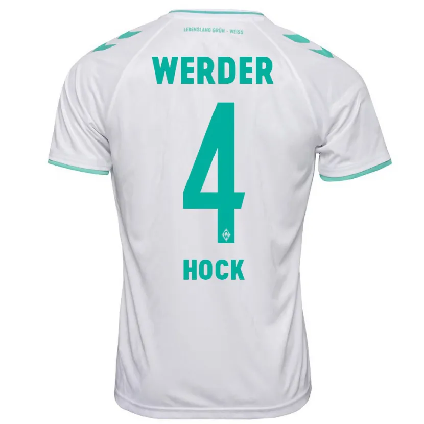 Danxen Niño Camiseta Alexander Höck #4 Blanco 2ª Equipación 2023/24 La Camisa