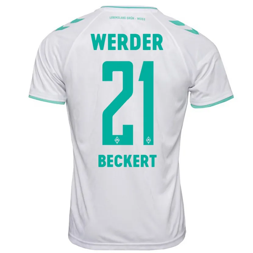 Danxen Niño Camiseta Jonathan Beckert #21 Blanco 2ª Equipación 2023/24 La Camisa