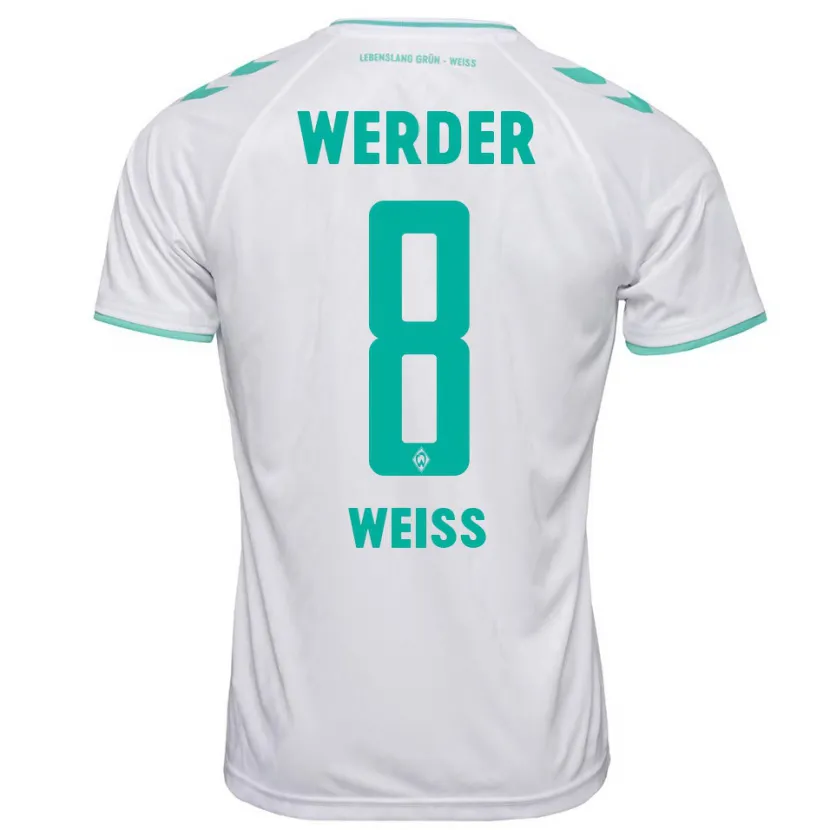 Danxen Niño Camiseta Michelle Weiss #8 Blanco 2ª Equipación 2023/24 La Camisa