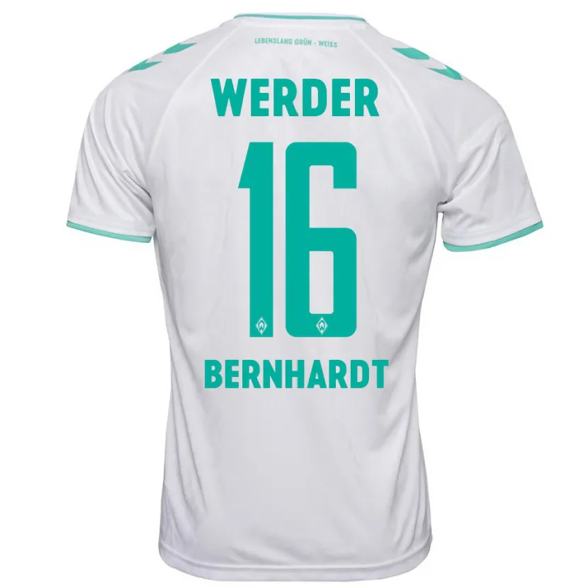 Danxen Niño Camiseta Emilie Bernhardt #16 Blanco 2ª Equipación 2023/24 La Camisa