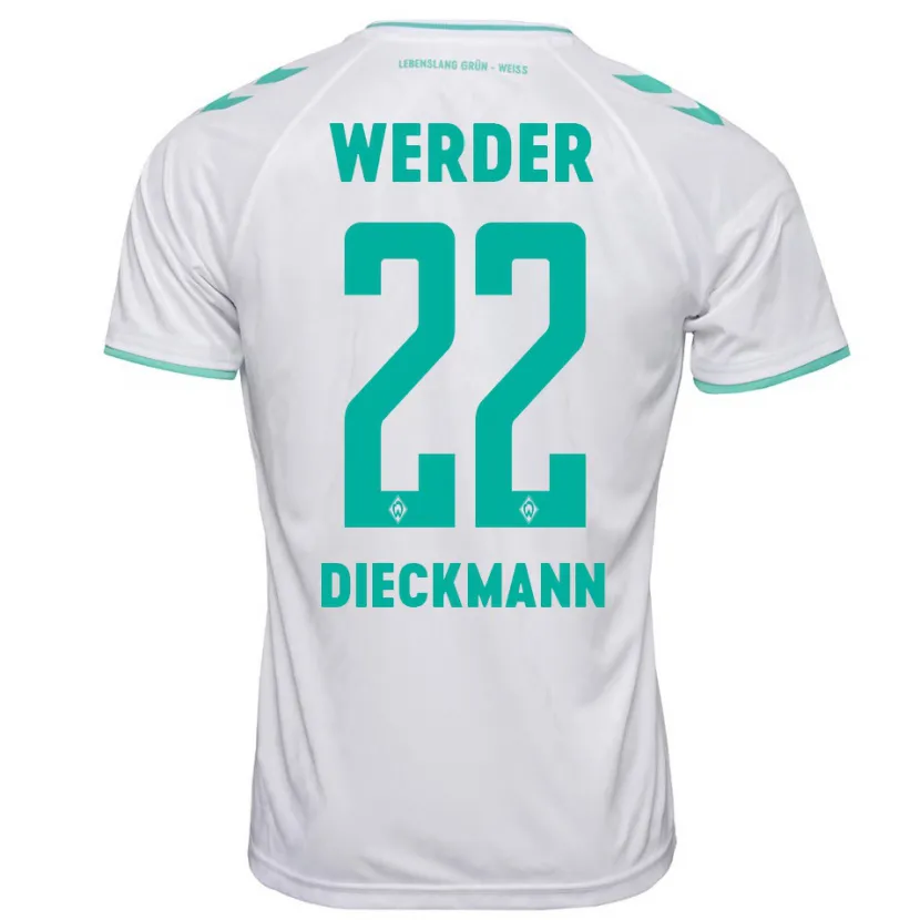 Danxen Niño Camiseta Rieke Dieckmann #22 Blanco 2ª Equipación 2023/24 La Camisa