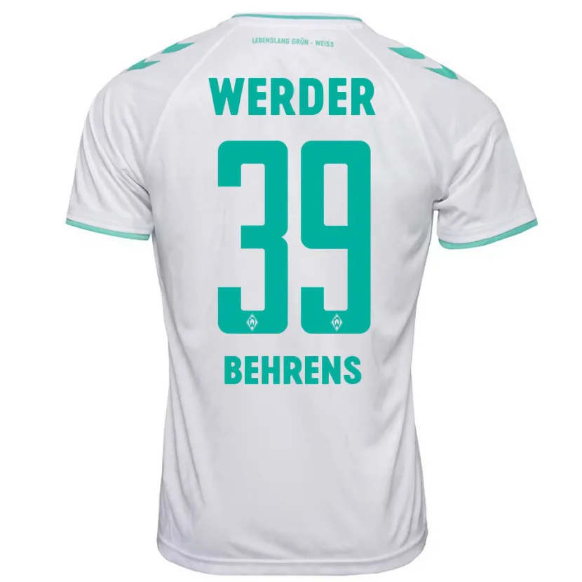 Danxen Niño Camiseta Jette Behrens #39 Blanco 2ª Equipación 2023/24 La Camisa