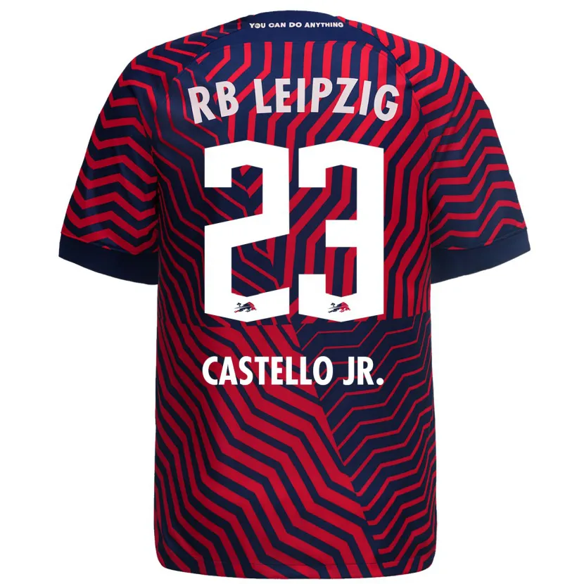 Danxen Niño Camiseta Castello Lukeba #23 Azul Rojo 2ª Equipación 2023/24 La Camisa