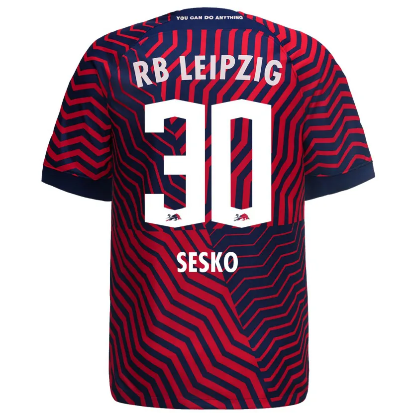 Danxen Niño Camiseta Benjamin Sesko #30 Azul Rojo 2ª Equipación 2023/24 La Camisa