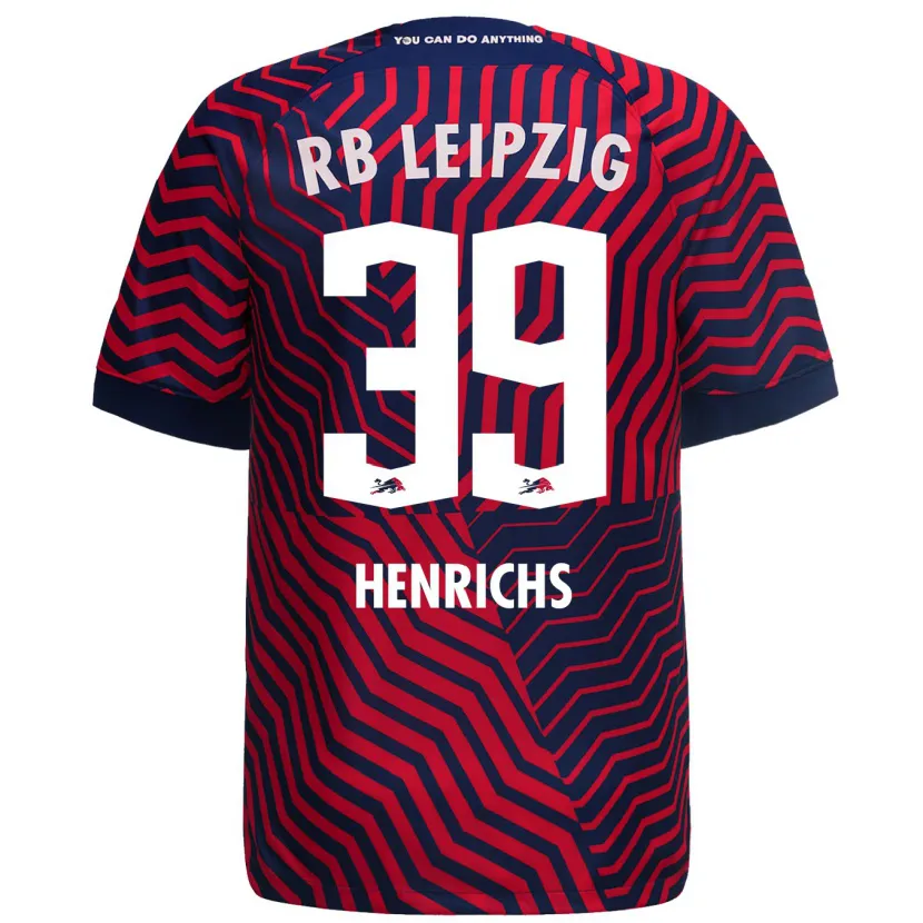 Danxen Niño Camiseta Benjamin Henrichs #39 Azul Rojo 2ª Equipación 2023/24 La Camisa