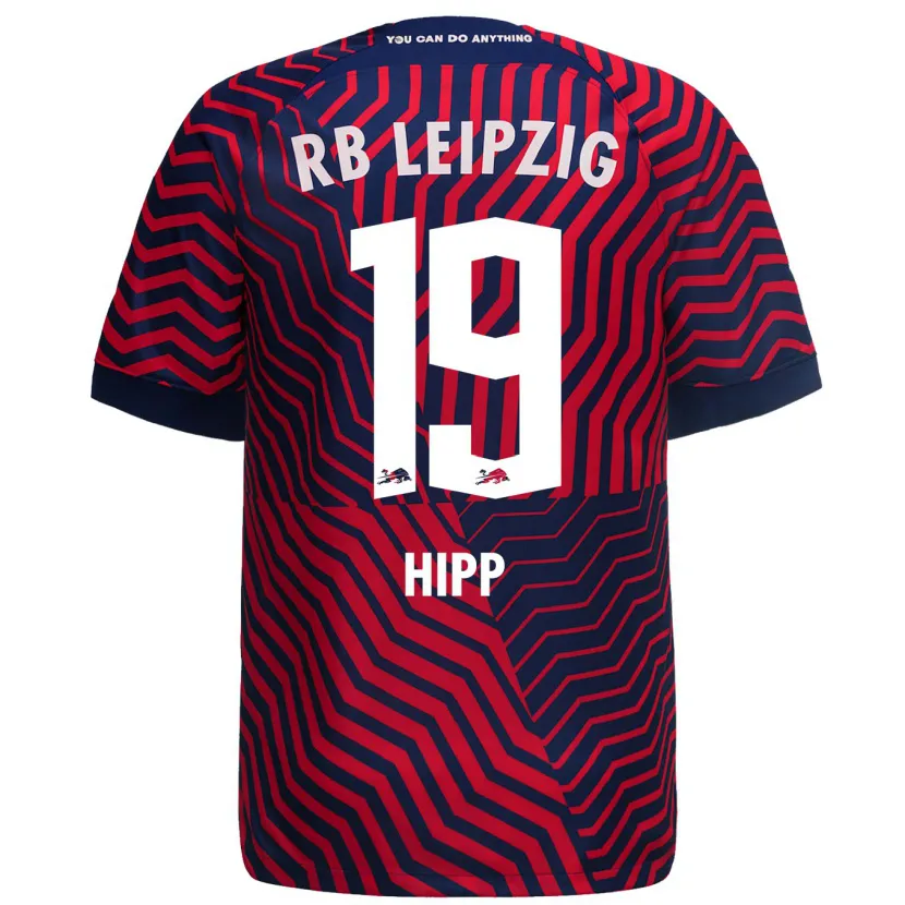 Danxen Niño Camiseta Jenny Hipp #19 Azul Rojo 2ª Equipación 2023/24 La Camisa