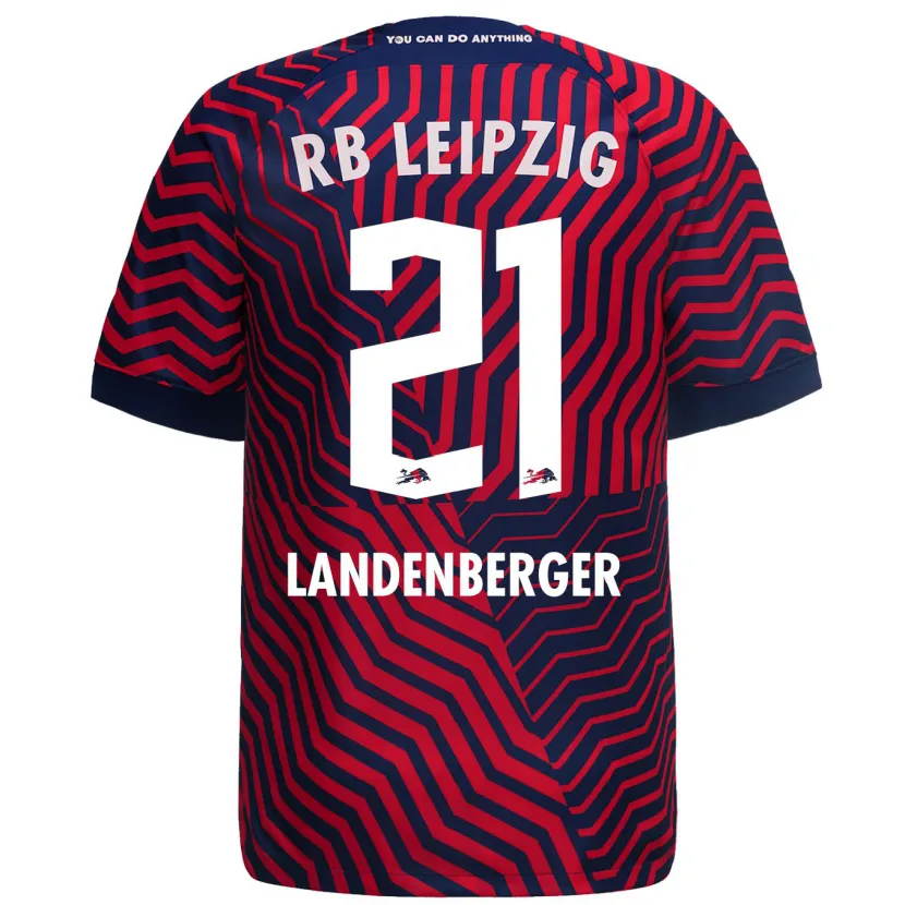 Danxen Niño Camiseta Julia Landenberger #21 Azul Rojo 2ª Equipación 2023/24 La Camisa