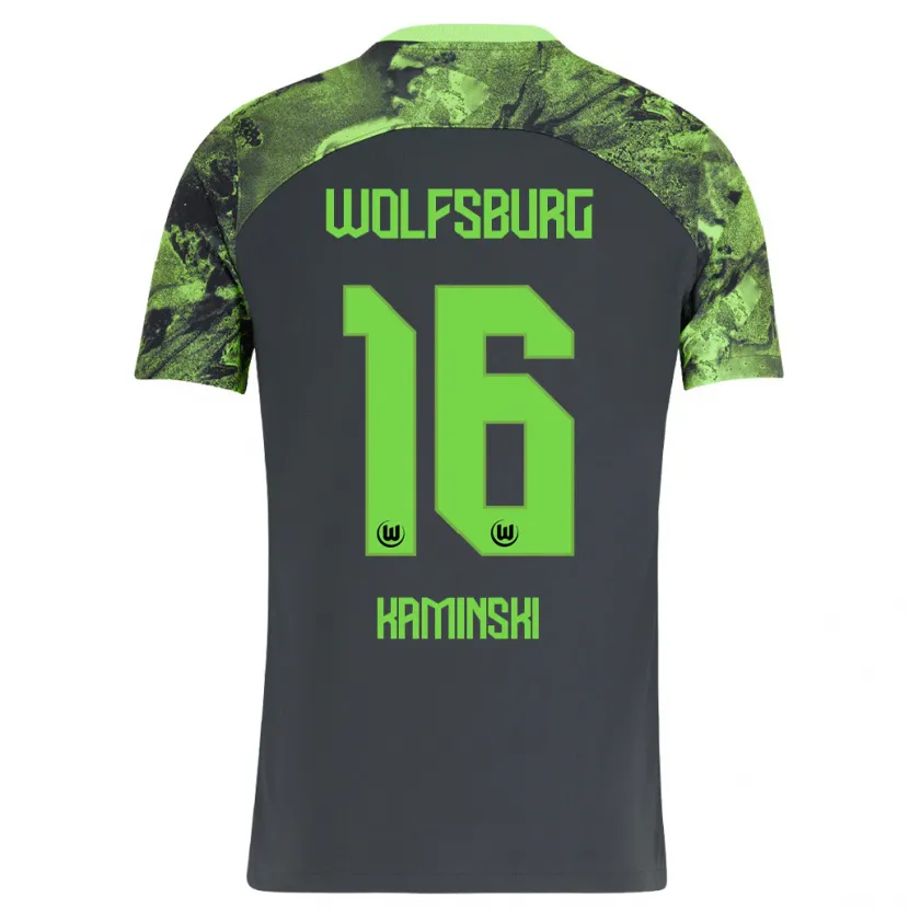 Danxen Niño Camiseta Jakub Kaminski #16 Gris Oscuro 2ª Equipación 2023/24 La Camisa