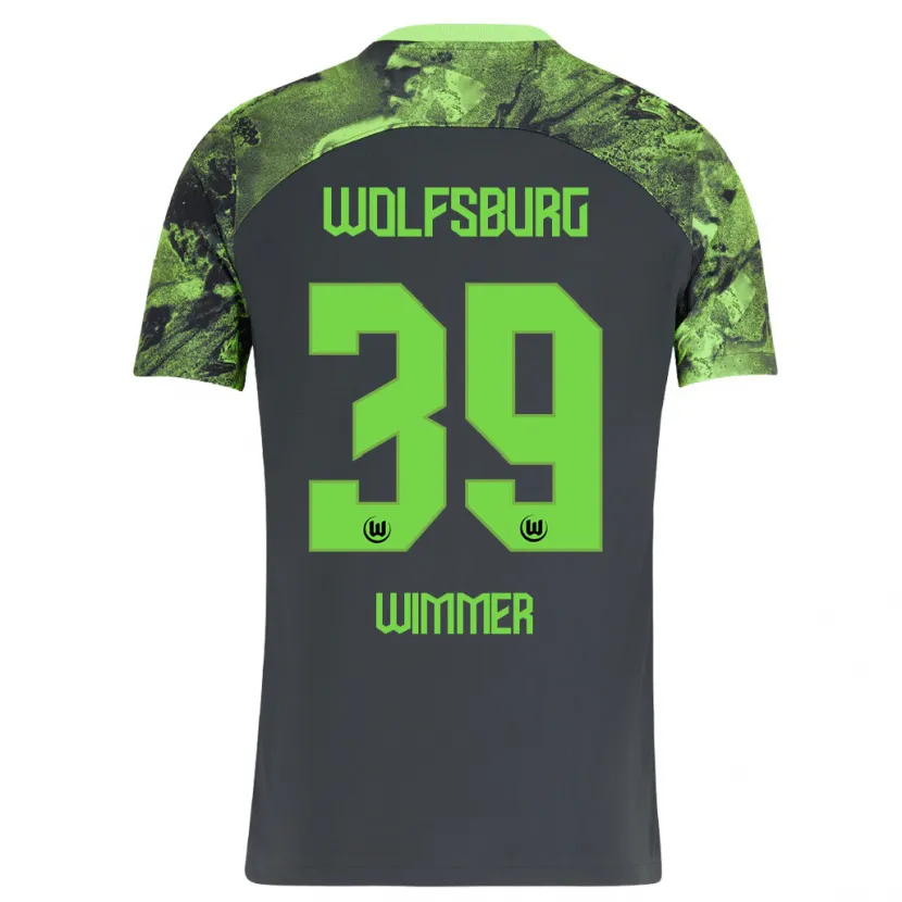 Danxen Niño Camiseta Patrick Wimmer #39 Gris Oscuro 2ª Equipación 2023/24 La Camisa