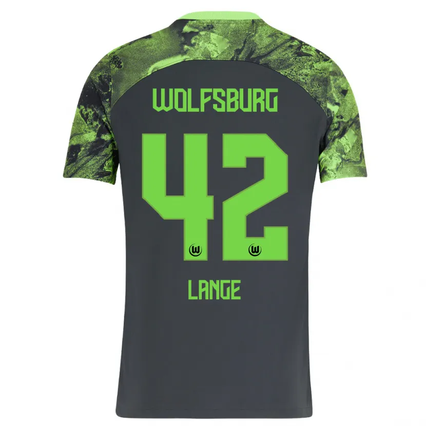 Danxen Niño Camiseta Felix Lange #42 Gris Oscuro 2ª Equipación 2023/24 La Camisa