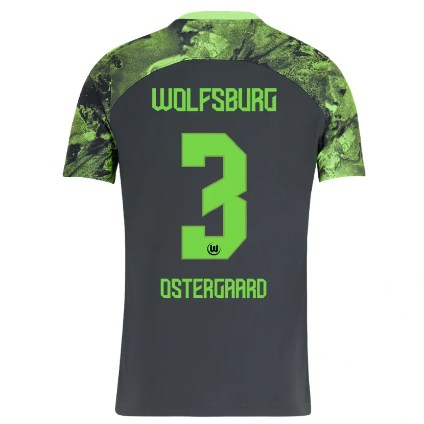 Danxen Niño Camiseta Christian Östergaard #3 Gris Oscuro 2ª Equipación 2023/24 La Camisa