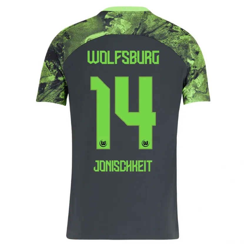 Danxen Niño Camiseta Jamal Jonischkeit #14 Gris Oscuro 2ª Equipación 2023/24 La Camisa