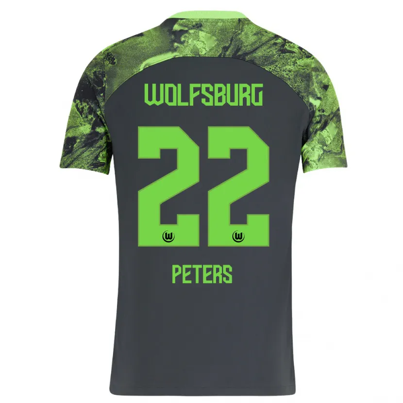 Danxen Niño Camiseta Laurin Peters #22 Gris Oscuro 2ª Equipación 2023/24 La Camisa