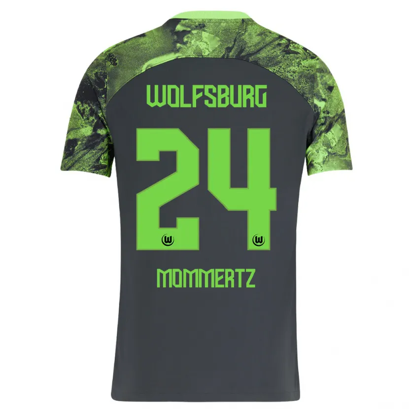 Danxen Niño Camiseta Benjamin Mommertz #24 Gris Oscuro 2ª Equipación 2023/24 La Camisa