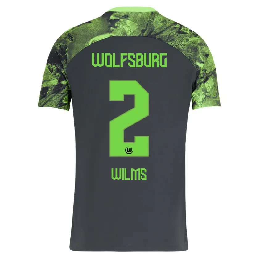 Danxen Niño Camiseta Lynn Wilms #2 Gris Oscuro 2ª Equipación 2023/24 La Camisa