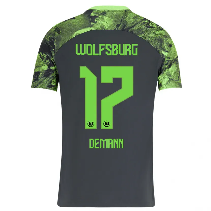 Danxen Niño Camiseta Kristin Demann #17 Gris Oscuro 2ª Equipación 2023/24 La Camisa