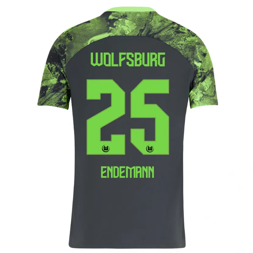 Danxen Niño Camiseta Vivien Endemann #25 Gris Oscuro 2ª Equipación 2023/24 La Camisa