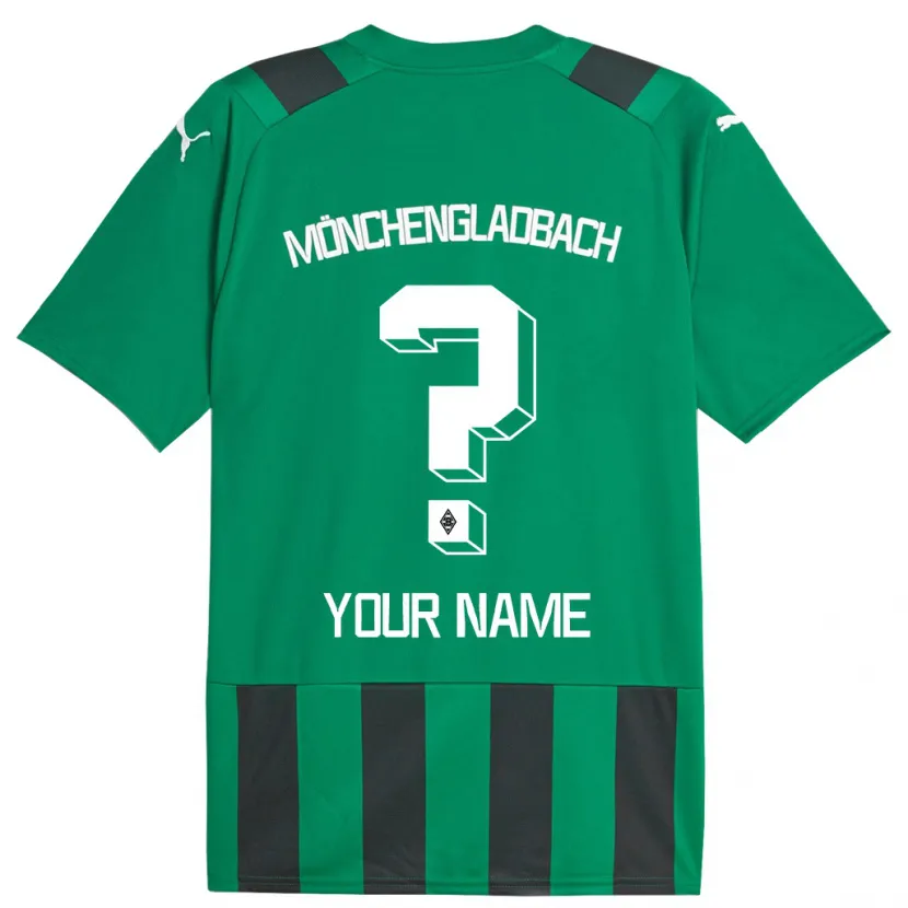 Danxen Niño Camiseta Su Nombre #0 Verde Negro 2ª Equipación 2023/24 La Camisa