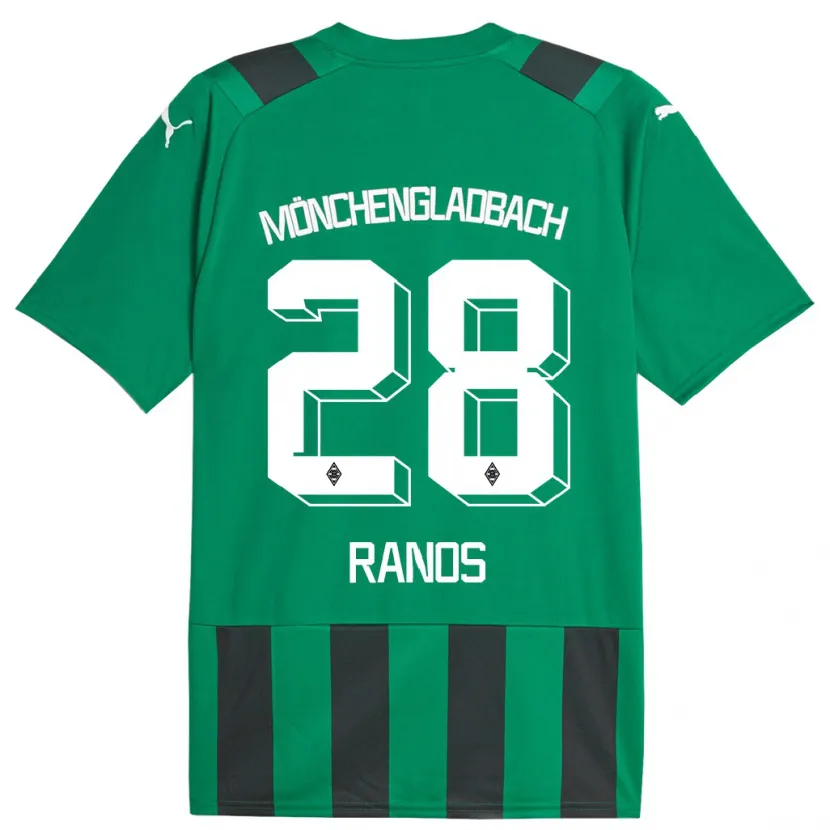 Danxen Niño Camiseta Grant-Leon Ranos #28 Verde Negro 2ª Equipación 2023/24 La Camisa