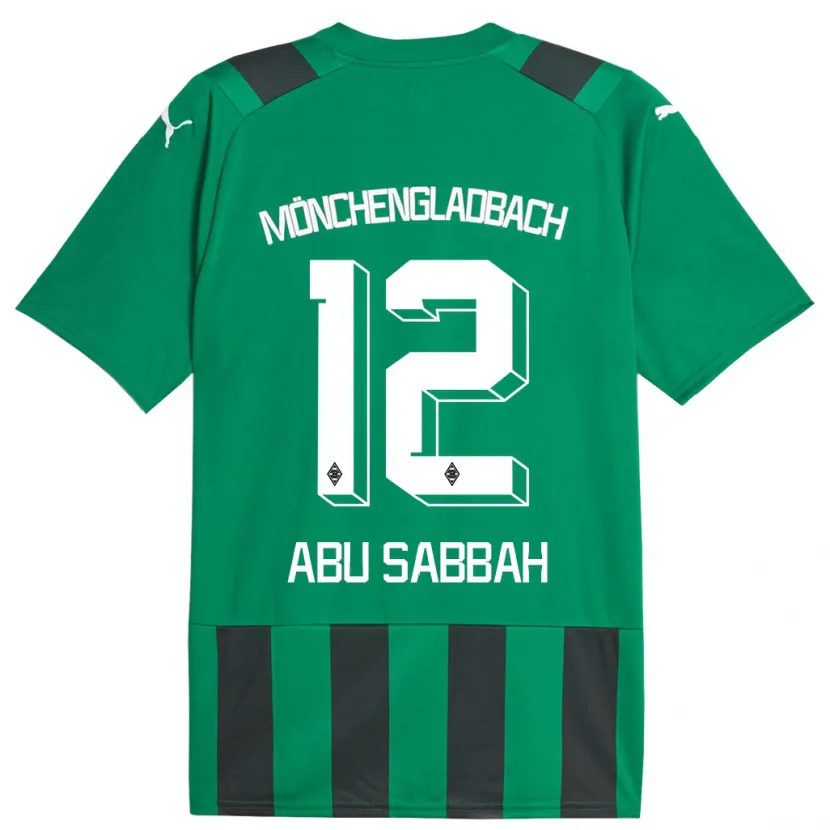 Danxen Niño Camiseta Sarah Abu Sabbah #12 Verde Negro 2ª Equipación 2023/24 La Camisa