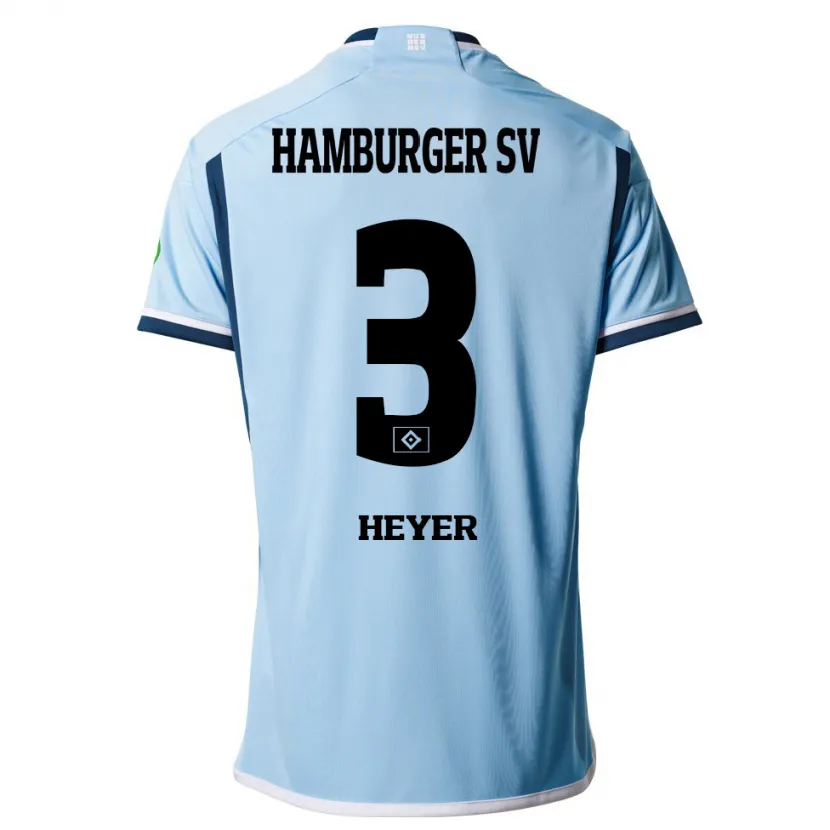 Danxen Niño Camiseta Moritz Heyer #3 Azul 2ª Equipación 2023/24 La Camisa