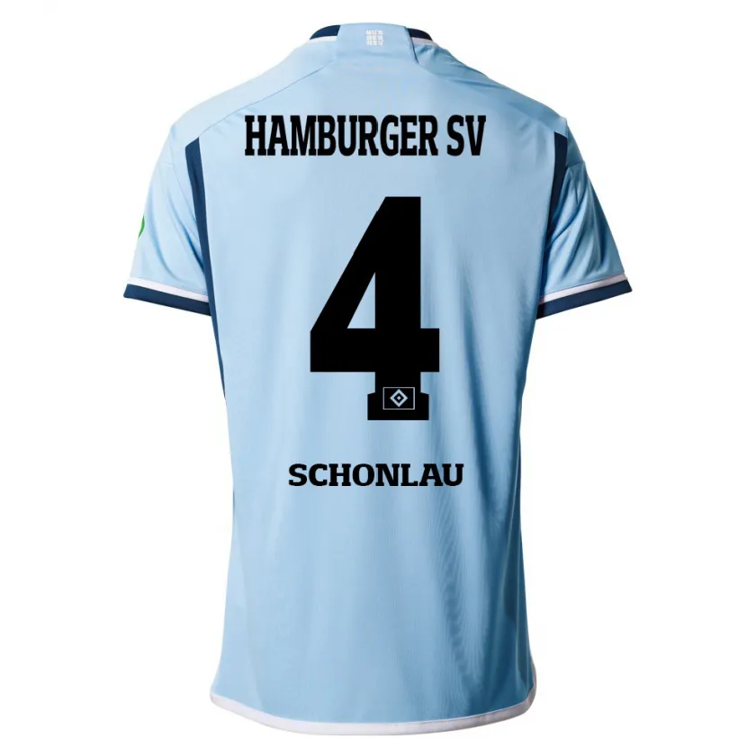 Danxen Niño Camiseta Sebastian Schonlau #4 Azul 2ª Equipación 2023/24 La Camisa