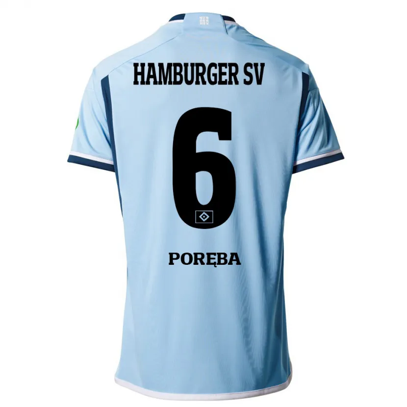 Danxen Niño Camiseta Lukasz Poreba #6 Azul 2ª Equipación 2023/24 La Camisa